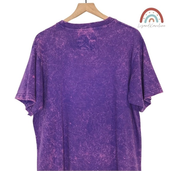 Newport Rhode Island Tie Dye Acid Wash Purple T-Shirt Anchor Graphic Top - Picture 4 of 9